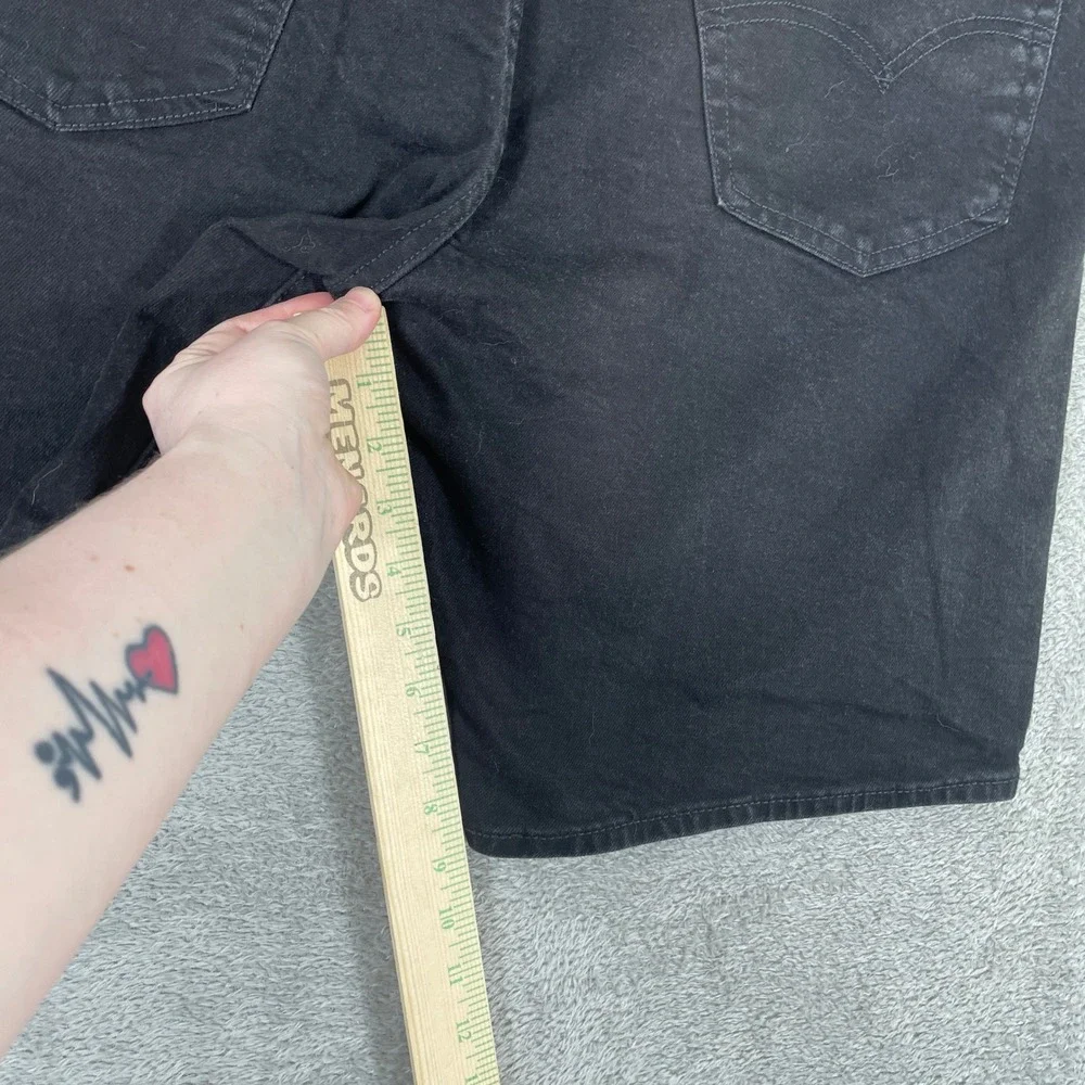 Levis Premium 511 Slim Fit Denim Shorts Mens 38x10 Black Waterless Stretch